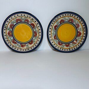 Lot of 2 ~ Pier 1 ~ Alexandria ~ 9"Floral Print Salad Plates Very Nice Condition
